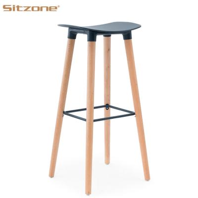 China Modern Solid Wood Plastic Bar Stool Traditional Sitzone High Office Bar Chair Seat for sale