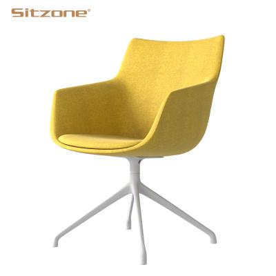 China Spinning Custom Design Modern Fabric Upholstery Swivel Leisure Office Meeting Armchair for sale