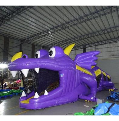 China Best Quality Lead Free Outdoor Commercial Adults Inflatable Dinosaur Obstacle Course Tunnel For Sale for sale