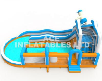 China New Design Lead Free Water Park Inflatable Water Park Slides Giant Inflatable Swimming Pool Water Slide for sale