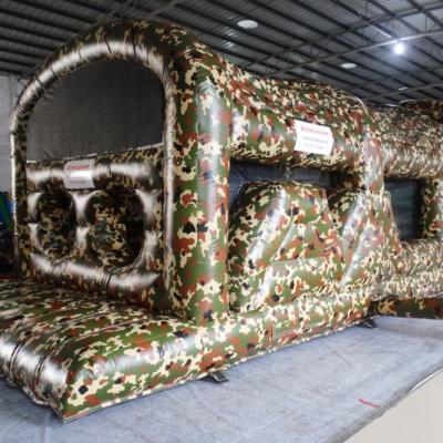 China Lead Free Commercial Inflatable Army Obstacle Course Camouflage Boot Camp Inflatable Obstacle Course For Kids for sale