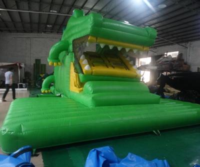 China lead free inflatable crocodile slide with moving mouth for sale for sale