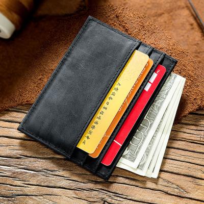 China Leather Anti-magnetic leather card case ultra-thin coin purse ID card holder business card holder for sale