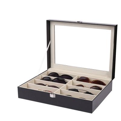 China Glasses Packing 8-position high-grade PU leather eyeglasses storage box jewellery storage box for sale