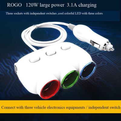 China hot selling car cigarette lighter socket and plug with dual usb charger for sale