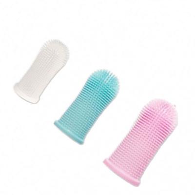 China Stocked Super Soft Dog Pet Cat Finger Toothbrush Pet Toothbrush PU Hot Selling Products for sale