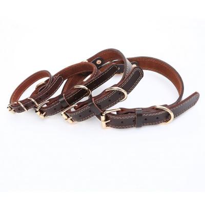 China Wholesale Custom Hot Selling DETACHED Adjustable Pet Collar Solid Leather Dog Collar for sale