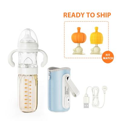 China Hot Selling Feeding Supplies BPA Free RTS Portable Auto Travel Biberon Bebe Heater Baby Bottles For Car for sale