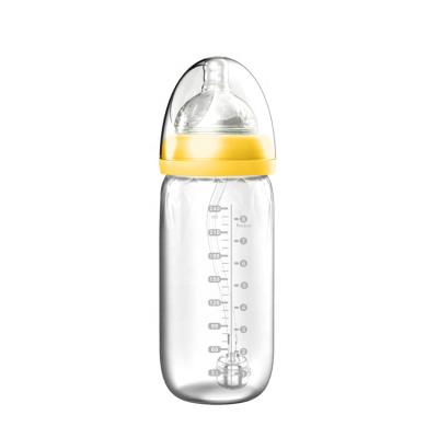 China Wholesale Boy 200Ml BPA Free Classic Girl Retro Korean Kid Baby Milk Bottle 2 In 1 Slippery Feeding Normal Mouth for sale