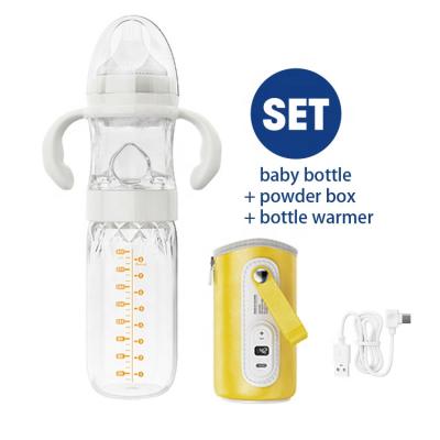 China BPA Free 3 in 1 Quick Brew One Step Formula Maker Glass Leak Proof Private Label Baby Milk Bottle Mixing Set for sale