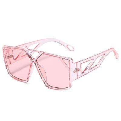 China Newest Fashion Sunglasses Flat Top Oversized Sunglasses Big Frame Cutout Sunglasses For Adult for sale