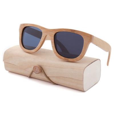 China Fashion Sunglasses Custom Square Frame Black Wood Logo Bamboo Sunglasses for sale