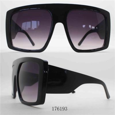 China Hot Selling Oversized Sunglasses Women Shades Thick Frame Square Flat Surface Men Fashion Sun Glasses Big Size for sale