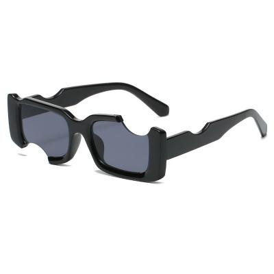 China Fashion Sunglasses 2021 New Design Trendy Personality PC Lens Men And Women Irregular Concave Sunglasses for sale