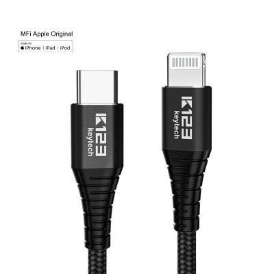 China 18W QC3.0 3ft 1M Original MFi USB Fast Charging Charging Cable for iPhone 11 for Apple, Custom Logo C94 USB Black Nylon Braided Data Cable for sale