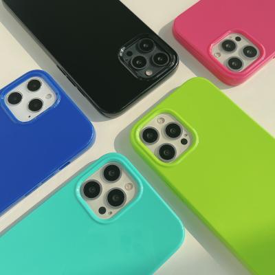 China Unique Fluorescent Shockproof Jelly Silicon Phone Cover Case For iPhone 7 8 Pro Mini X12 for sale