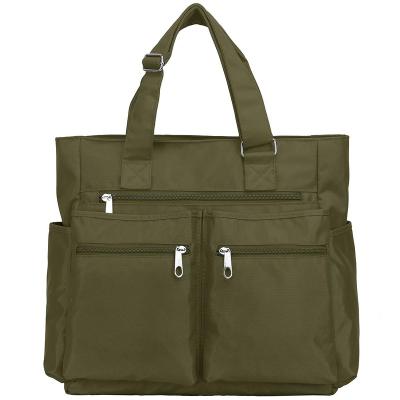 China Multifunctional Canvas Briefcase Tote Bag Multi Pocket Shoulder Bags Laptop Work Bag Professor Purse and Handbags for Women and Men for sale