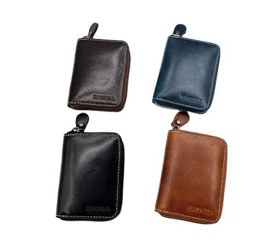 China Wholesale Credit Card Leather Holder Zipper ID High Capacity PU Wallet Soft Leather Coin Collection Purse for sale