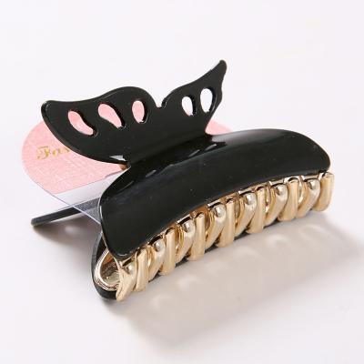 China New Bull Butterfly Clip Claw Cute Dog Design Fine Hair Plastic Hair Claw For Women for sale