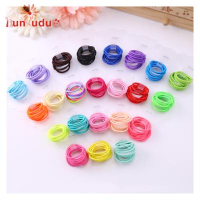 China Colorful Silicone Rubber Band Hair Ties Polyester Small Elastic Hair Bands Wholesale For Thin Hair for sale