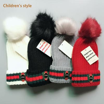 China JOINT ball of wool can be unloaded beautiful children's hat autumn winter baby hat designer knitted warm hats new for sale