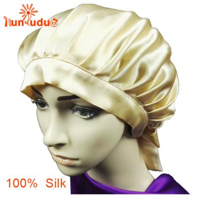 China Silk plain bonnet/hair sleep bonnets/silk bonnet sleep bonnets custom made for sale