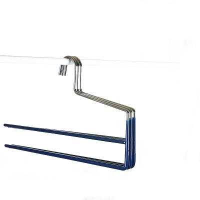 China China KOREAN 2 Layer Anti-Slip Durable Stainless Steel I KNOW PVC Coated Metal Hanger For Towel for sale