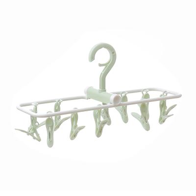 China China KOREAN Wholesale Cheap Free Sample For Mens Womens With 12 Clips I KNOW Plastic Socks Hanger for sale