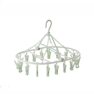 China China high quality modern I KNOW plastic socks hanger with 18 clips for sale