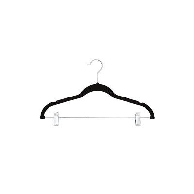 China Modern China Shop Non Slip Seamless For Pants Pants Velvet Hanger With Clips for sale