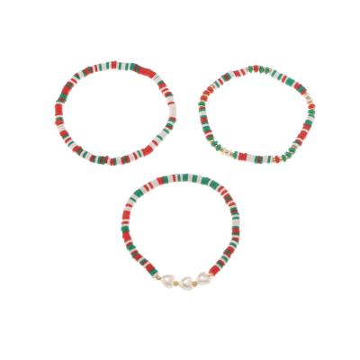 China Wholesale Women's Christmas Decoration Gift Colorful Soft Ceramic Beads Love Bracelet Beaded for sale