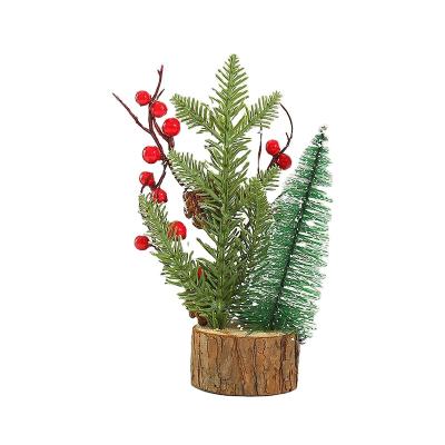 China Wholesale Small Christmas Tree Ornaments Mini Wooden Christmas Tree Bottom Christmas Decoration for sale