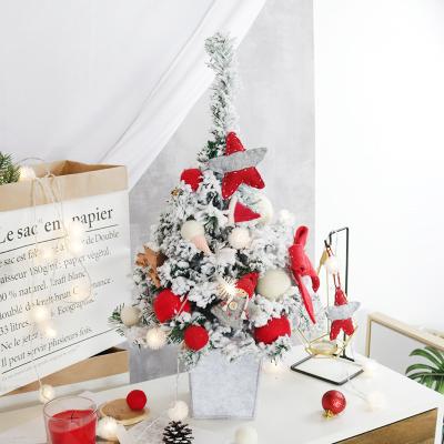 China White Christmas Decoration 60CM Christmas Tree Set Desktop Mini Christmas Decoration Set for sale