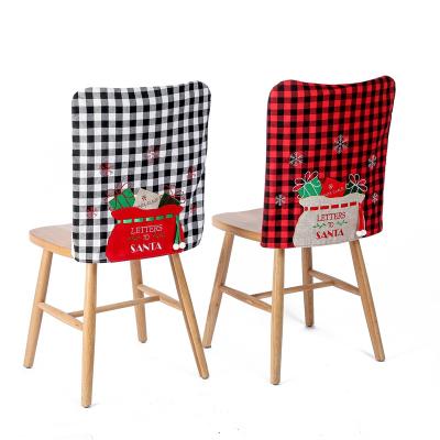 China Christmas New Products Christmas Plaid Chair Cover Christmas Wrap Chair Cover Table Home Decoration for sale