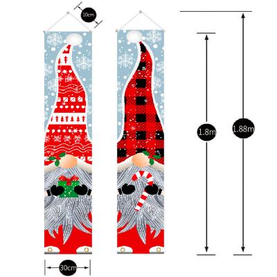 China New 2021 BQW Christmas Christmas hanging flag in curtain door couplet creative decoration faceless for sale