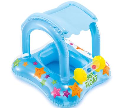 China Sunshade Two Chambers Baby Float Pool Kiddie Inflatable Tube Raft Include Sunshade for sale