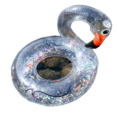 China Swimming pool the new sequin swan etc. Shaped Clear Inflatable Pool Float Ring For Adults With Sequin Swimming Ring for sale