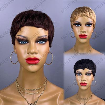 China Fashion Hair Skuld Short Hair Pixie Cut Human Hair Wigs For Black Women Drop Shipping Wholesale for sale