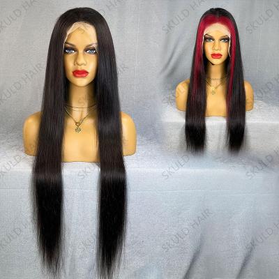 China Brazilian Skuld Wave Hair Wigs 4x4 13x4 360 Full Lace Silky Straight Human Hair Wig Drop Shipping Wholesale for sale