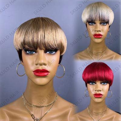 China Fashion Hair Skuld Short Hair Wigs Cheap Pixie Cut Human Hair Wigs For Black Women Drop Shipping Wholesale for sale