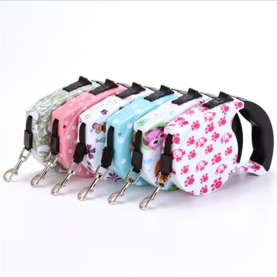 China Personalized Portable Printed Automatic Retractable Dog Leash for sale