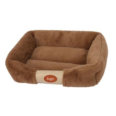 China Breathable Washable Luxury Large Dog Pet Bed Super Soft Plush Short Cat Sofa Bed Round Fluffy Felt Calming for sale