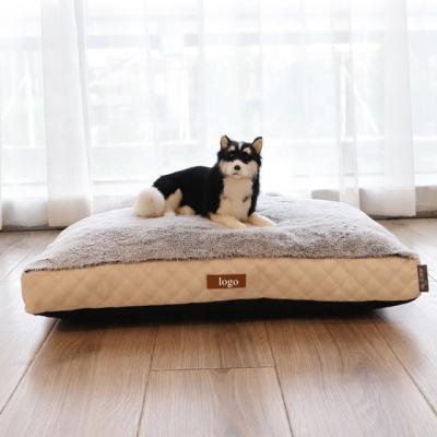 China Manufacturer Wholesale Warm Breathable Memory Foam Plush Dog Cushion Luxury Pink Gray Bed for sale