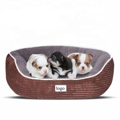 China Large Non Slip Fashion Dog Beds Luxury Corduroy Waterproof Dog Bed Whole Dog Beds for sale