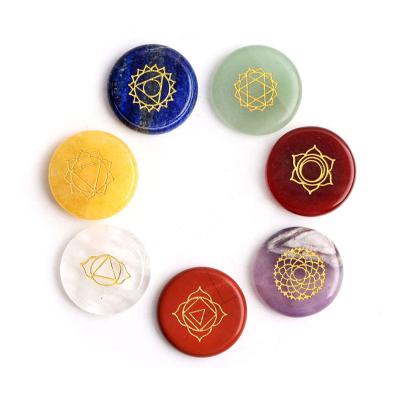 China China Reiki Crystal 7 Mini Chips Round Oval Tumbled Stones Chakra Meditation Healing Gift Set for Yoga Gifts for sale