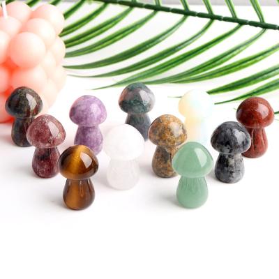 China China Wholesale Natural Hand Carved Crystal Mushroom Cute Crafts Decoration Healing Statues Gift for sale