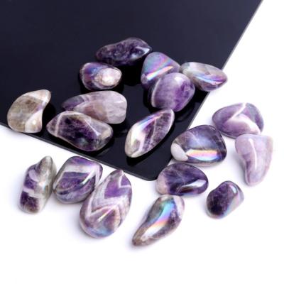 China China Different Size Healing Reiki Plated Amethyst Aura Crystals Tumbled Stones For Home Decoration Gathering for sale