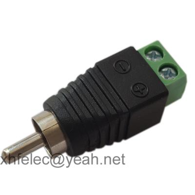 China RF RCA Male Plug To Audio / Video Connector AV Screw Terminal Adapter for sale