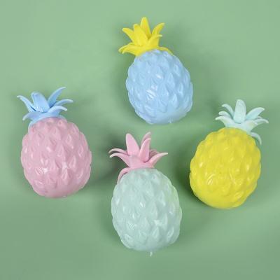 China Widely Used Personalized Custom Shaped Anti Stress Rubber Cute Fruit Silicone Pineapple Mini Stress Ball Toy For Sale for sale