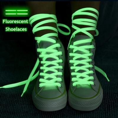 China Flat 1 Pair Flat Glow Shoe Canvas Sneakers Luminous Laces In The Night Dark Color Fluorescent Lace 80/100/120/140cm for sale